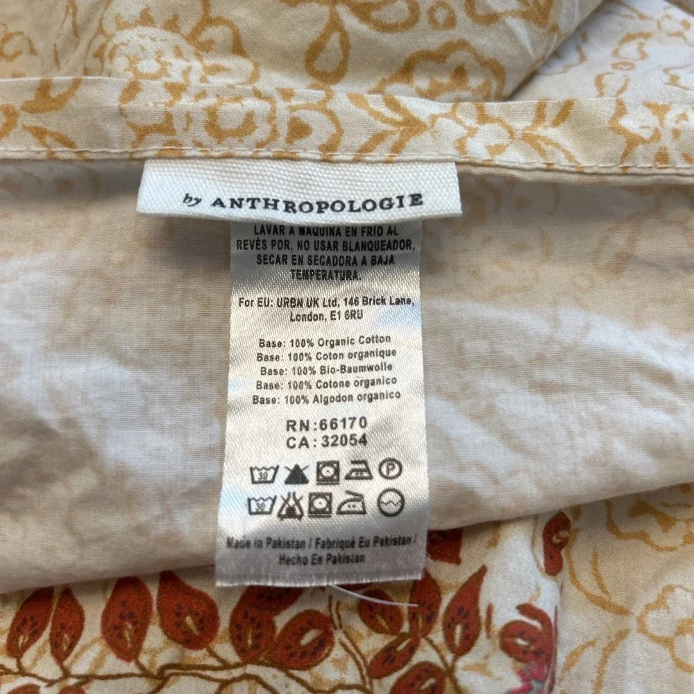 Anthropologie Sham Desert Garden Organic Cotton Printed Percale Euro Sham